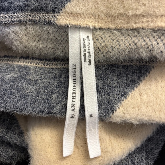 Anthropologie Diagonal Striped Medium M Midi Sweater Skirt Womens Beige Gray - Picture 5 of 5